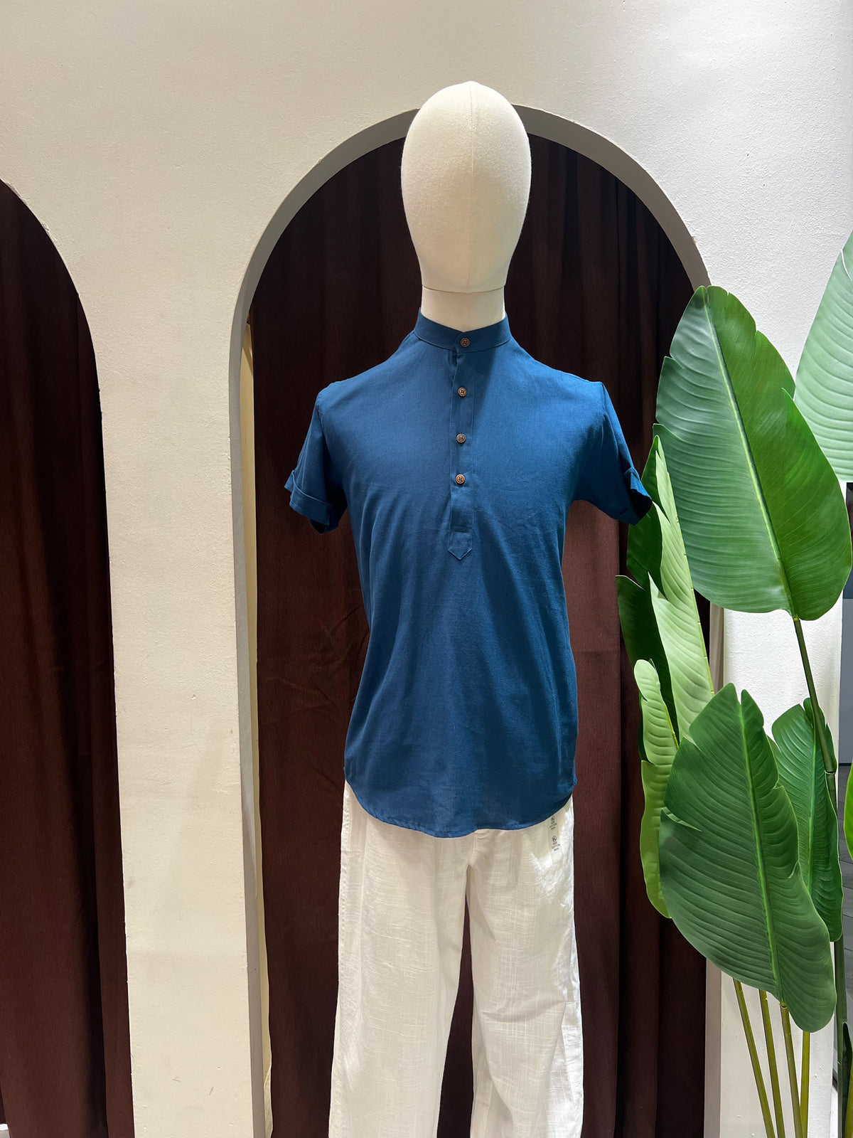 Blue  Kurta without pocket