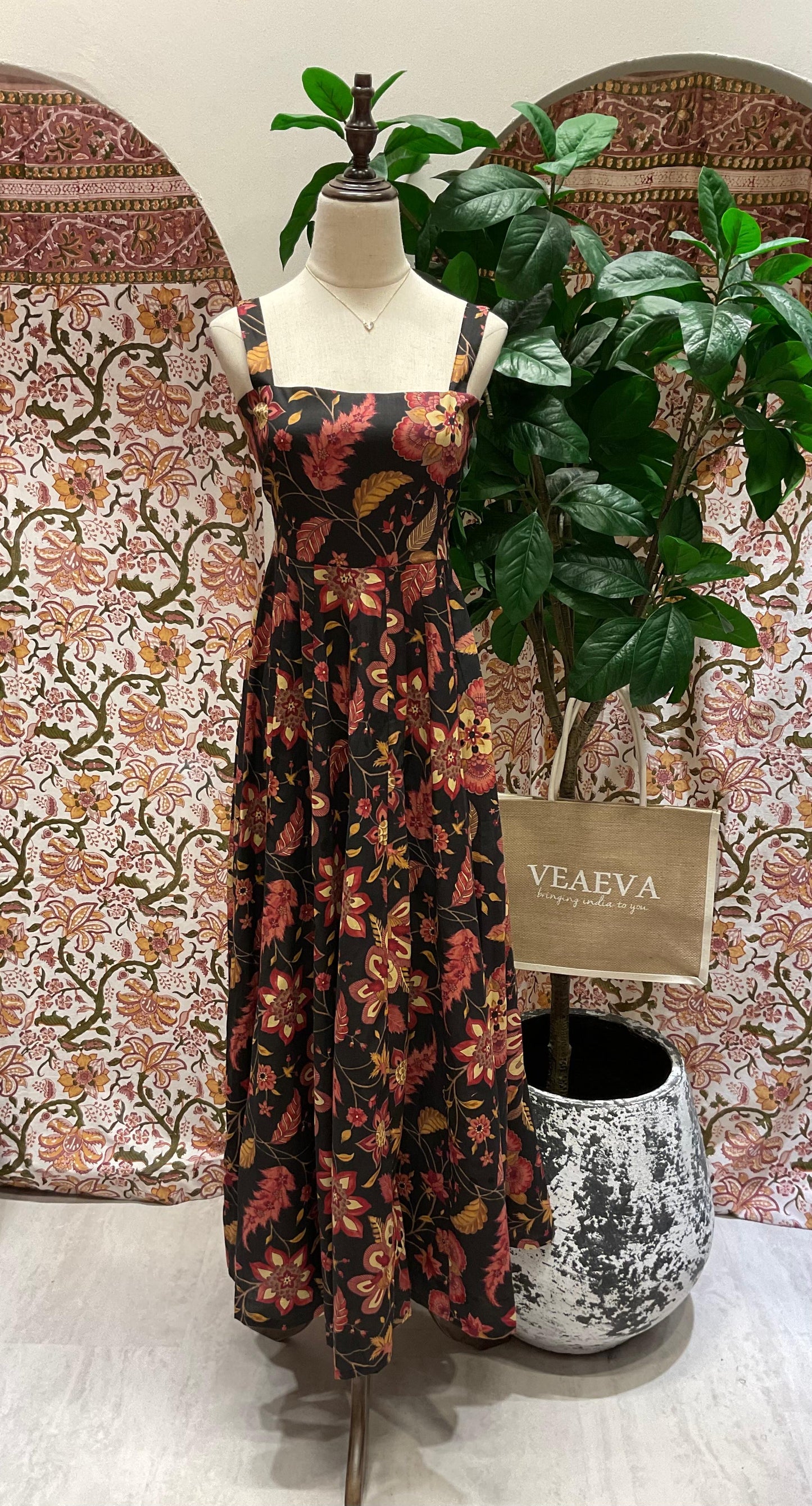 Black Thick Strap Maxi Dress - Jaal