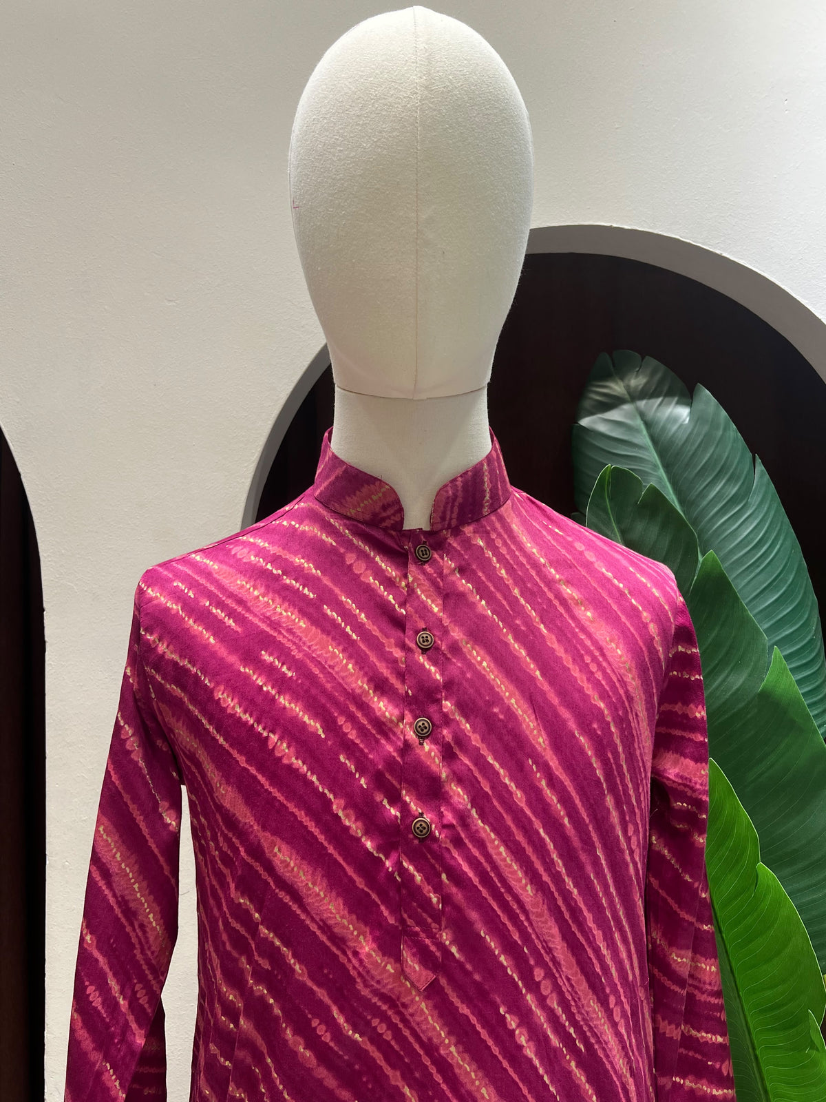 Purple Striped Printed Long Kurta