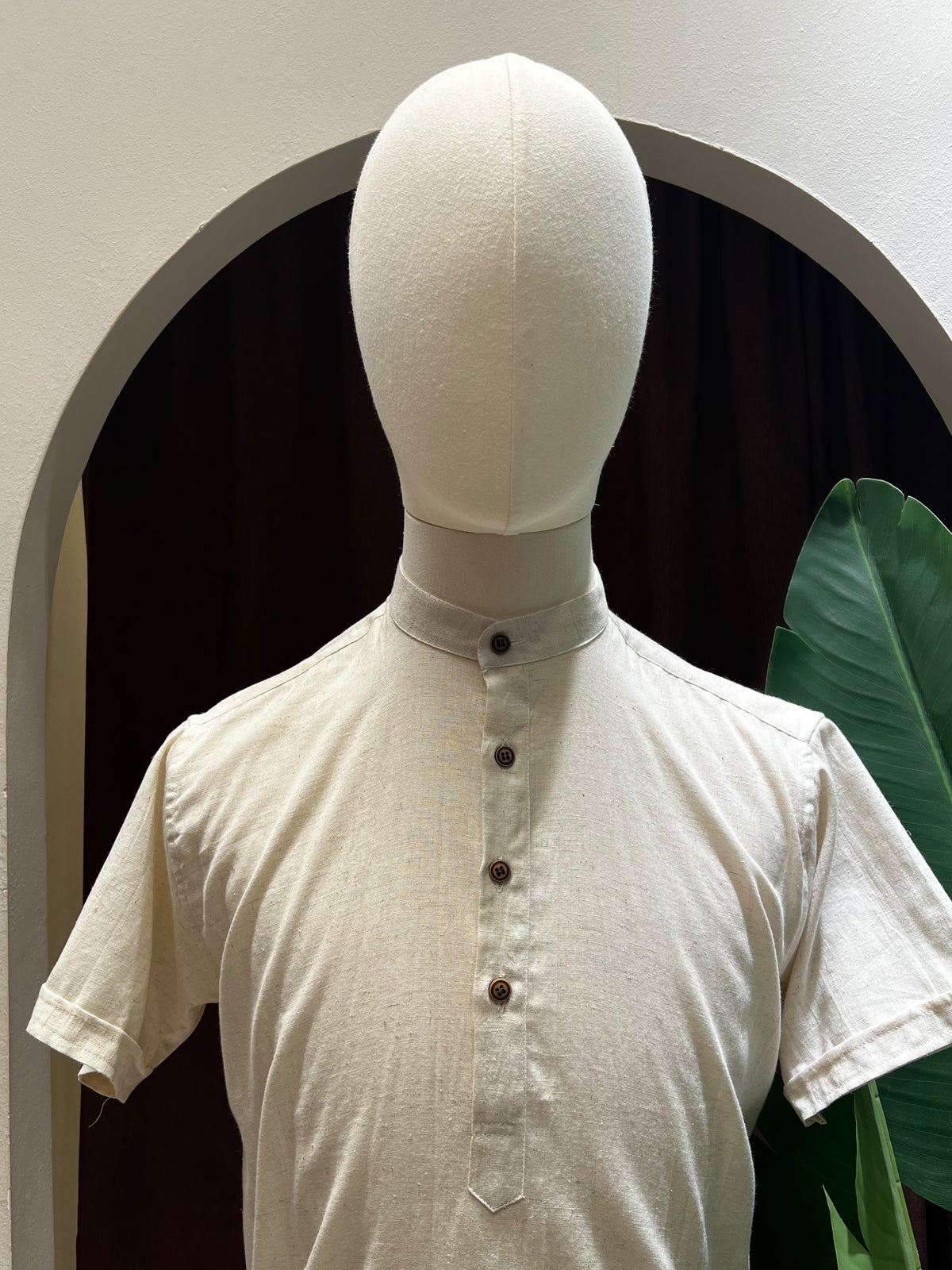 Cream  Kurta without pocket