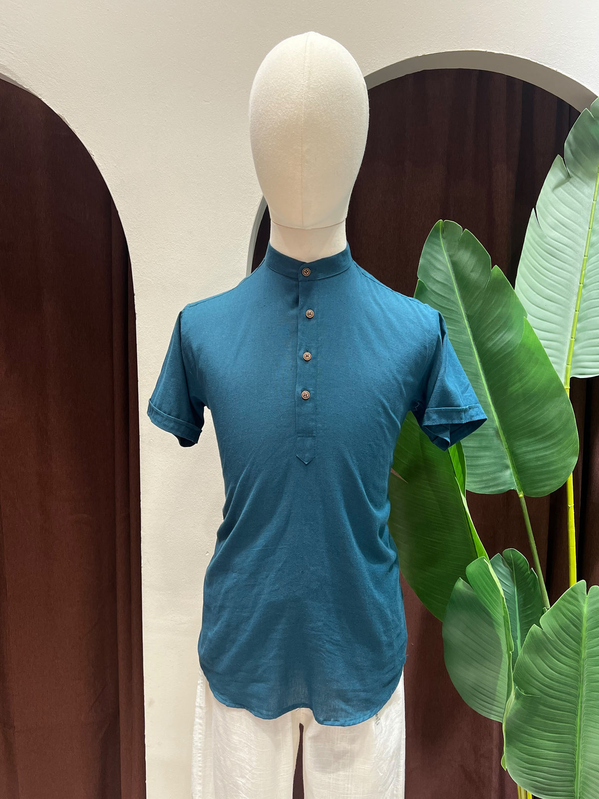 Teal Kurta without pocket