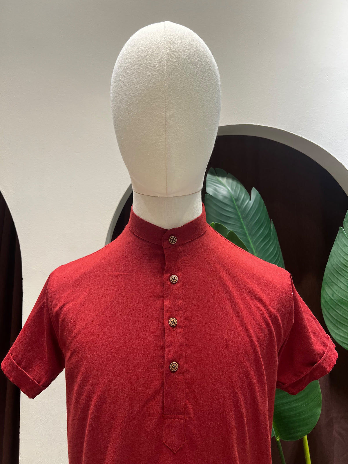 Dark Red Kurta without pocket