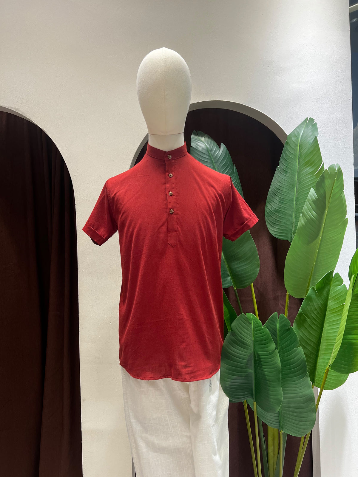 Dark Red Kurta without pocket