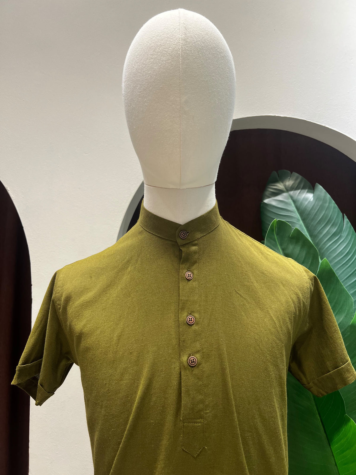 Olive Kurta without pocket