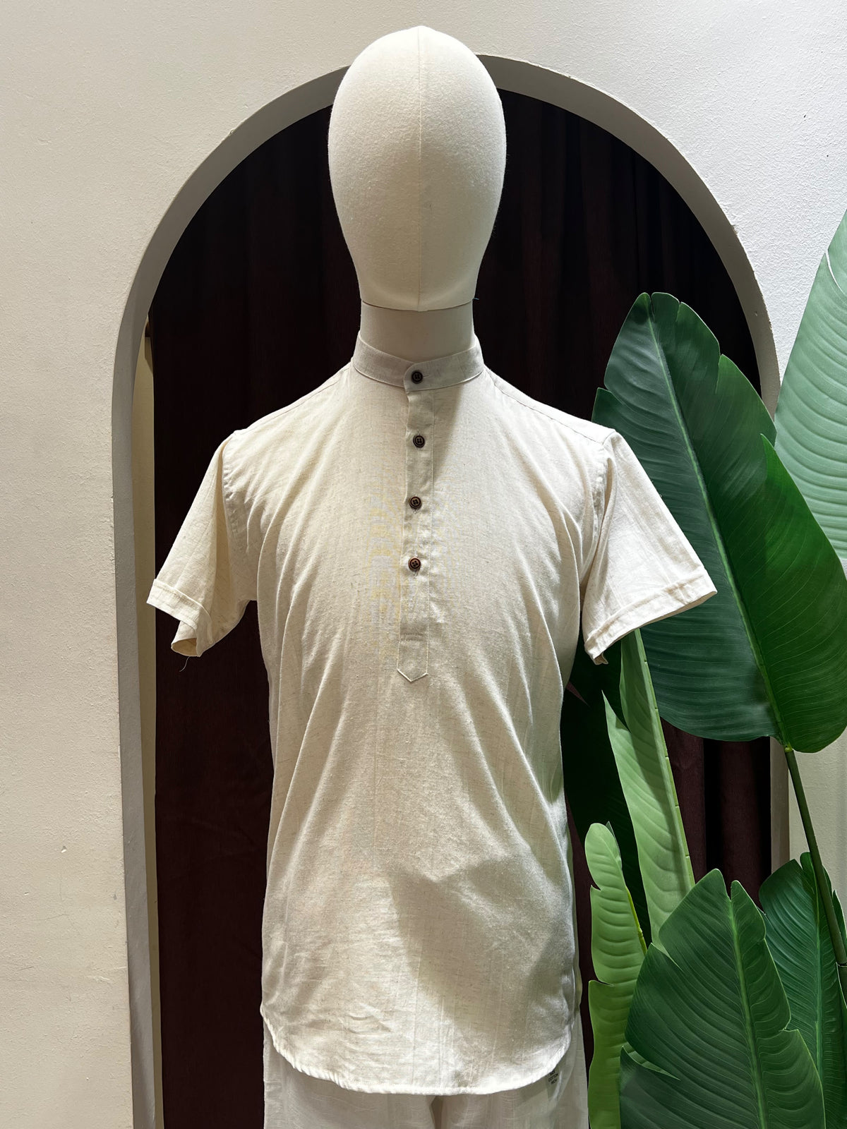 Cream  Kurta without pocket