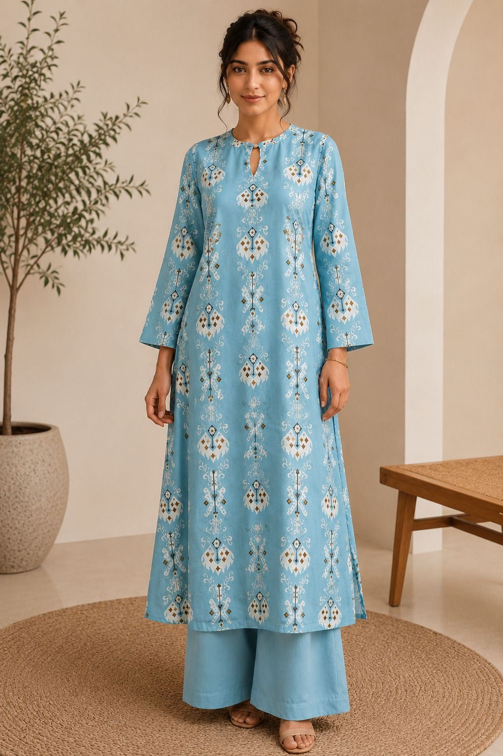 Blue Sleeved Co-Ord Set