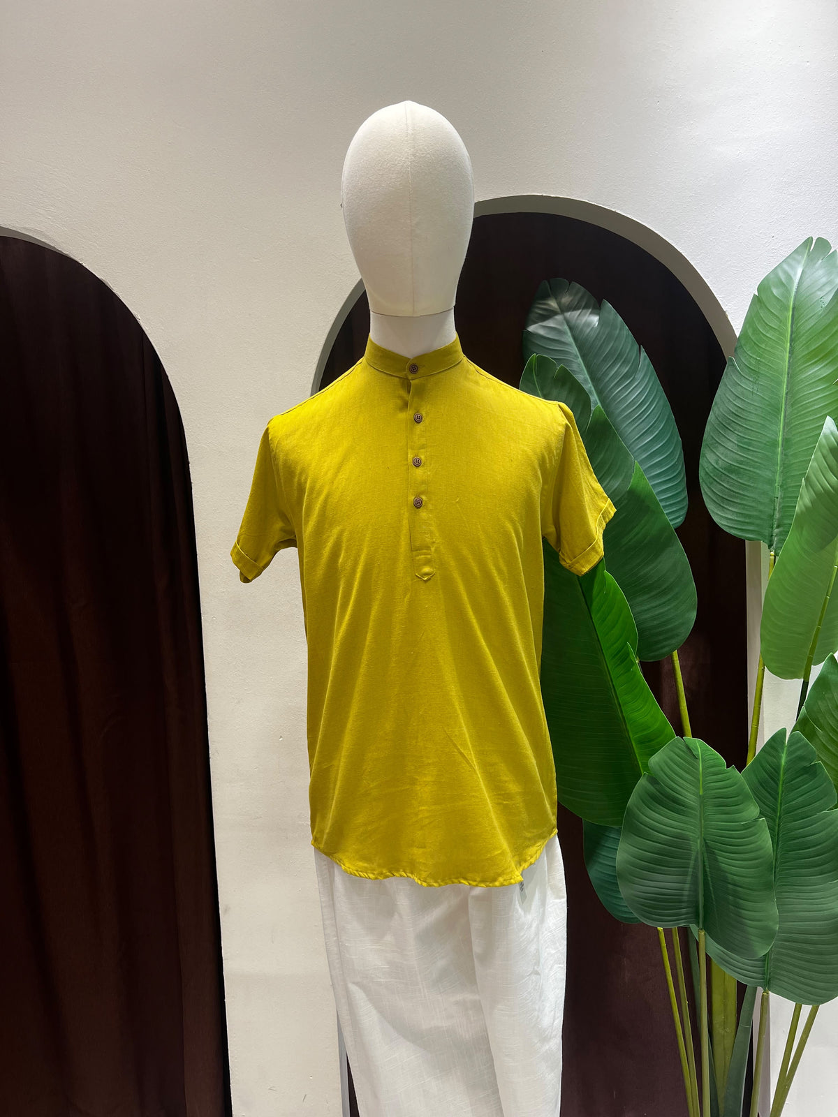 Light Yellow-Green Kurta without pocket