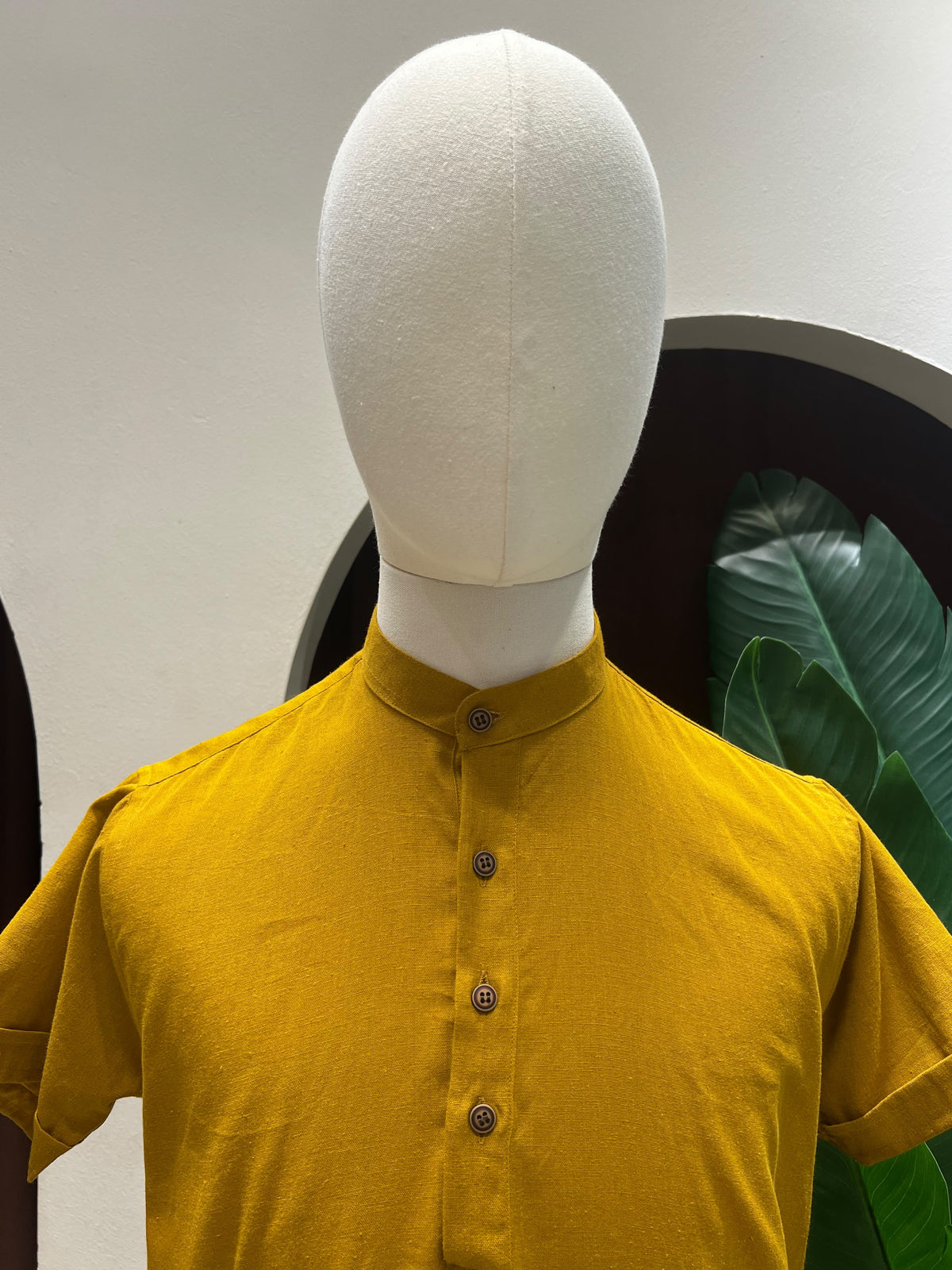 Mustard Kurta without pocket