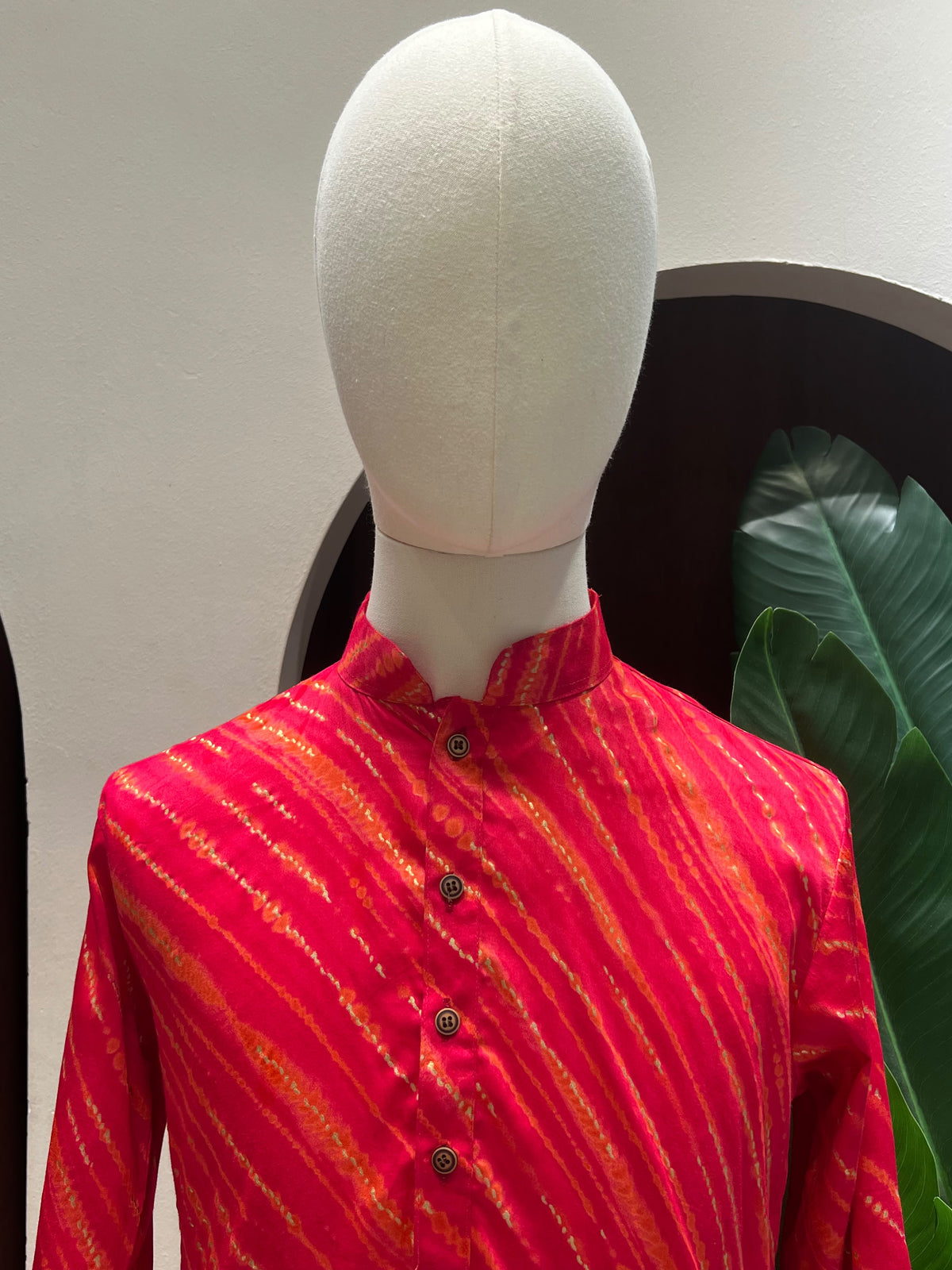 Red/Pink Printed Long Kurta