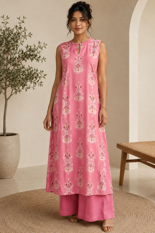 Pink Sleeveless Co-Ord Set