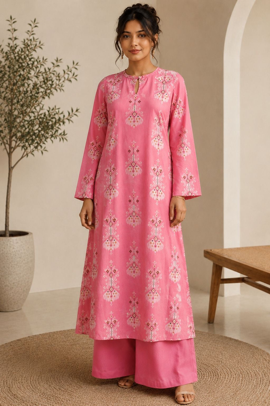 Pink Sleeved Co-Ord Set