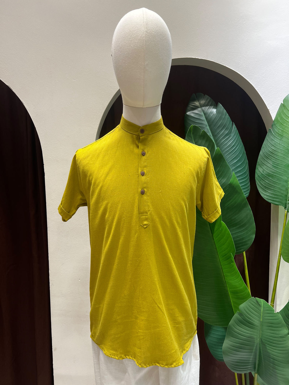 Light Yellow-Green Kurta without pocket