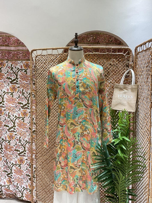 Rainbow Patterned Long Kurta