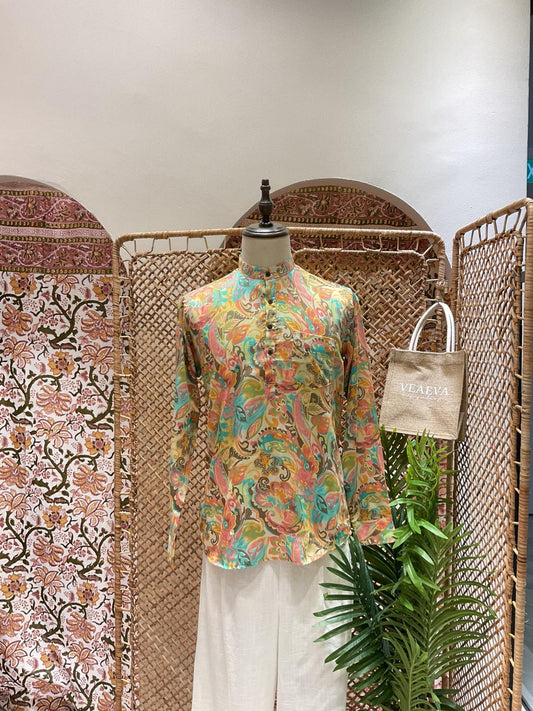 Rainbow Patterned Short Kurta